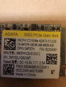 0k9y68 Adata 512gb M.2 2230 Nvme Pcie Gen4 X 4