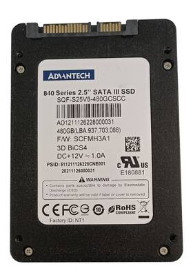 Sqf-s25v8-480gcscc Advantech Sqflash 840 480gb 2.5 Inch Sata Iii Industrial Ssd 100%