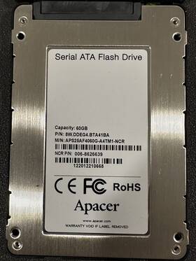 Aps25af4060g-a4tm1-ncr Apacer Serial Ata Flash Drive 60gb 2.5 Inch - Tested