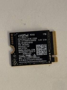 Ct1000p310ssd2 Crucial P310 1tb Pcie Gen4 2230 Nvme M.2 Ssd 7.100 Mb/s
