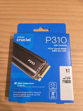 Ct1000p310ssd5-01 Crucial P310 2280 1tb Pcie Gen4 Nvme Gaming Ps5 Ssd Heatsink