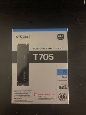Ct2000t705ssd5a Crucial T705 2tb Pcie Gen5 Nvme M.2 Ssd - Up To 14 500 Mb/s