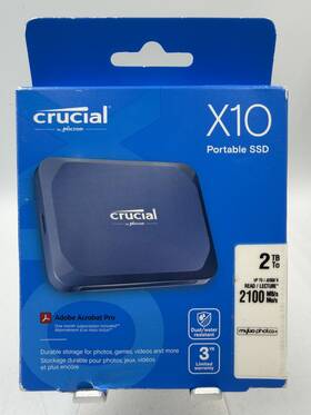 Ct2000x10ssd9-02 Crucial X10 2tb Portable External Ssd Up To 2 100mb/s Usb 3.2 Usb-c Blue