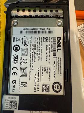 0f0pmd Dell 80gb 1.6 Inch Ssd In Server Tray Intel S3500