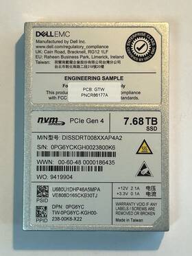 7.68tb Dell 0pg6yc Nvme Pcie Gen 4 2.5 Inch Ssd Es