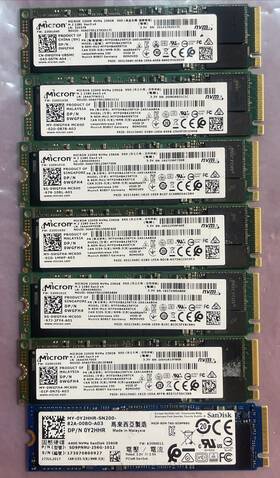 Mtfdhba256tck-2as1aabda Dell 0wgfh4 Lot Of 7 Mixed Brands Mircron 256gb Ssd Gen3 X4 Nvme