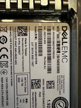 Ssdsc2kb019t8r Dell 33r2t-co2-del S4510 1.92tb Sata Ssd 6 Gbps 2.5 Inch Dp/n 33r2t W Caddy Dxd9h