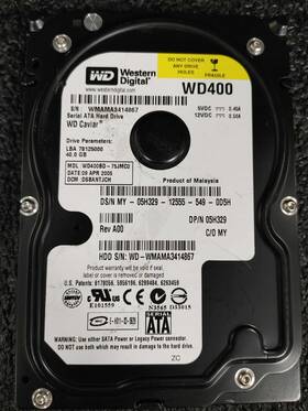 Wd400bd-75jmc0 Dell 5h329 40gb 7.2k Rpm 8mb Cache 1.5gbps Sata 3.5 Inch Hdd