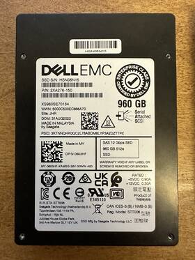Xs960se70134 Dell 603hf Emc 960gb Sas 12gb/s Read Intensive 2.5ftft Sed Ssd 0603hf