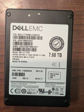 400-bfpf Dell 7hh3w Emc 7.68tb 12gbps Sas 2.5 Ssd