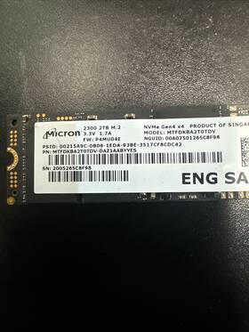 Mtfdkba2t0tfh-1bc1aabyyy Dell Micron 2tb M.2 Gen 4x4 2300 Mtfdkba2t0tdv -daz1aabyyes