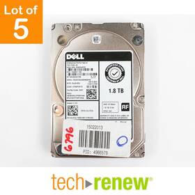 St1800mm0168 Dell Lot Of 5 1.8tb Hdd 2.5 Inch 10k Sas 12gbps 0vj7cd Server