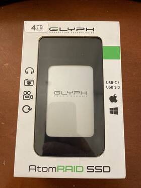 Raid-0 Glyph 691450002807 Atom Raid - 4000 4tb Ssd External Drive Silver Compliant