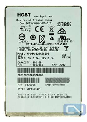 Husmm1620ass200 Hgst Ssd1600mm 200gb 12gb/s Sas 2.5 Inch Enterprise Ssd 10 Dwpd