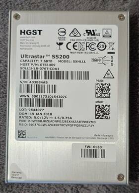 Sdll1hlr-076t-cda1 Hgst Ss200 7.68tb 2.5 Inch Sas 12gb/s Solid State Drive