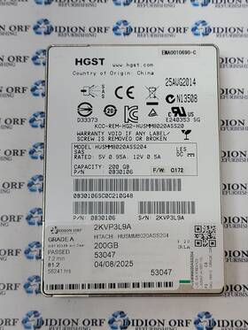 Husmm8020ass204 Hitachi 200gb 2.5 Inch Sas Ssd Grade A Sku 16613