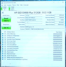 35m33aa Hp 35m33aa#aba Ssd Ex900 Plus M.2 512gb 2280 Pcie Gen 3 X4 Internal