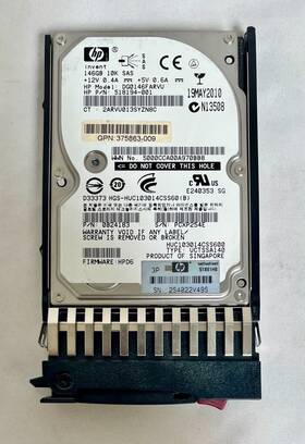 Dg0146farvu Hp 518194-001 146gb 10k 6g 2.5 Inch Sas Hard Drive With Tray 375863-009