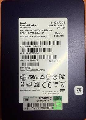870668-001 Hpe 870668001 240gb Sata 6g Ms Sc 2.5 Inch Ssd