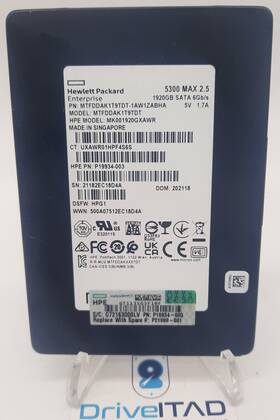 Mktfddak1t9tdt Hpe P02761-004 1.92tb Sata 6g Mu Ssd 2.5 Inch Mk001920gwsse P21090-001 Solid