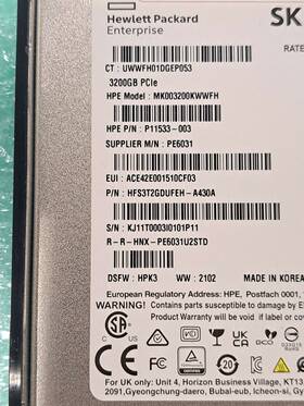 P11533-003 Hpe P13672-b21 P13828-001 3.2tb Nvme Sff Ssd Mixed Use