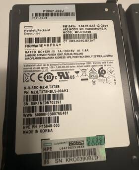 P15848-003 Hpe 3.84tb Sas 12g Ssd Pn P15848-003. Lot Of 2 Ssds