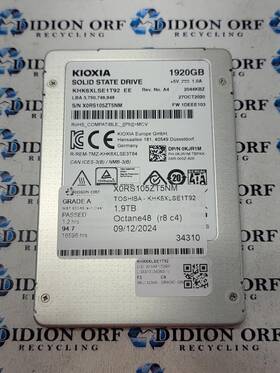 Khk6xlse1t92 Kioxia 1.92tb 2.5 Inch Sata Ssd D P/n 0kjr1m Grade A Sku 12345