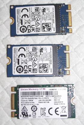Sss0t35790 Kioxia Lot Of 3 Union Memory 128gb Mini Ssd Cards