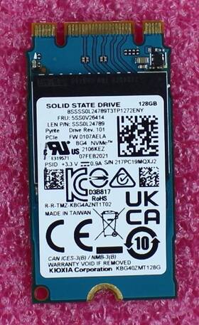 5ss0v26414 Lenovo - 128gb M.2 M-key 2242 32gb/s Pcie 3x4 Nvme Ssd