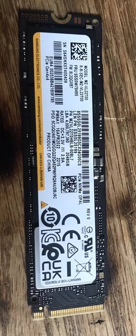 Mzvl22t0hblb-00bl7 Lenovo 5ss0w79495 Samsung Mz-vl22t00 2tb Nvme Opal Sss0l25199