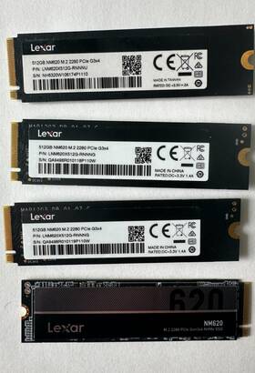 0x512g-rnnng  Lexar Lot Of 4 Ssd M.2 Nm620 512gb Nvme Pcie