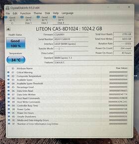 Ca5-8d1024 Lite-on 1tb Ssd Nvme M.2 - Low Hours 100% Health