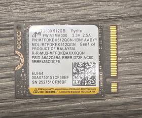 0f5xmw Micron 2500 512gb Nvme Ssd - M.2 2230 Pcie Steam Deck Compatible