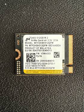 F5xmw Micron 512gb 2400 M.2 Nvme Gen4 X4 Ssd 3.3v - Preowned
