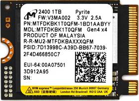 Mtfdkbk1t0qfm Micron Nvme Gen4 X4 M.2 Ssd 2230 1tb For Steam Deck Rog X13