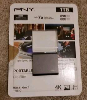 Psd0cs2060-1tb-rb Pny Pro Elite 1tb Portable External Ssd Ra