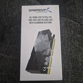 Sabrent 840025261754 M.2 Nvme Ssd To Pcie X16 Tool-free Add-in Card Aic With Aluminum Heats
