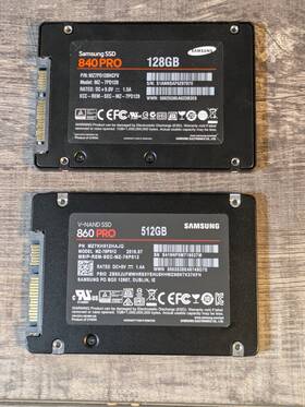 Mz7kh512 Samsung Lot X 2 860 Pro 512 Gb 840 128gb An2.5 Inch 7mm Slim Ssd Excellent Health