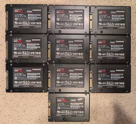 Mz7kn256nhjp Samsung Lot Of 10 - 850 Pro 256 Gb 2.5 Inch Sata Mlc V-nand Ssd 97-99% Health