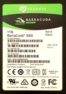 Za1000cm10002 Seagate 2mf-105-300 Barracuda 1tb Tlcl Sata 6gb/s 2.5 Inch Solid State Drive