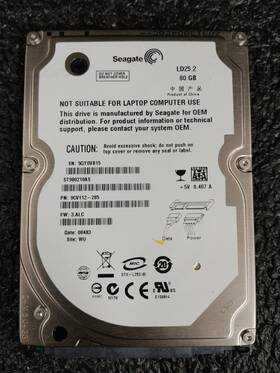 St980210as Seagate 9cv112-285 80gb 5.4k Rpm 2mb Cache 1.5 Gb/s Ld25.2 Sata 2.5 Inch