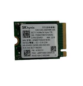 Hfm001td3gx013n Sk Hynix Bc711 1tb Nvme M.2 Ssd 2230 Solid State Drive 0dnr01