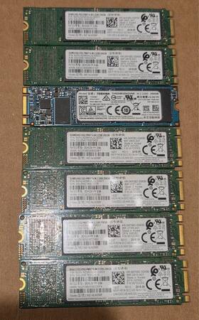 Pc4-2400t Sk Hynix Micron Samsung Toshiba Thnsnk256 Lot Of 7 Ssd M.2 2280 256gb And 8gb Sodimms 2666v Excellent Cond