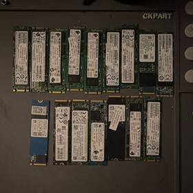 Mzvl21t0hclb-00bcl1 Sk Hynix Samsung Kioxia Lot Of 16 Nvme Drives Sata And M.2