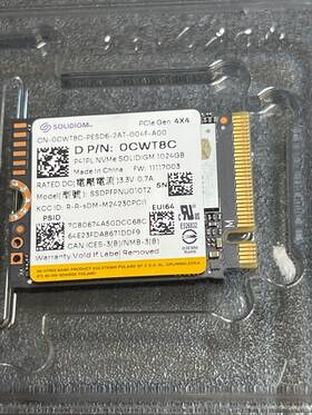 Ssdpfpnu010tz01 Solidigm Dell 1tb Ssd Plus 2230 Intel P41 Nvme 4.0 0cwt8c Ssdpfpnu010tz Solid State Driv