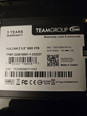 T253tz002t0c101 Team Group Teamgroup T-force Vulcan Z 2tb 2.5 Inch Sata Iii Internal Ssd - Black