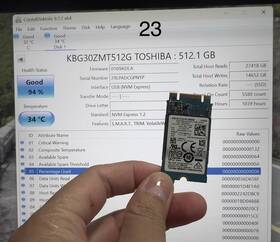 Kbg30zmt512g Toshiba 512gb Nvme M.2 2242 Ssd Health 94%