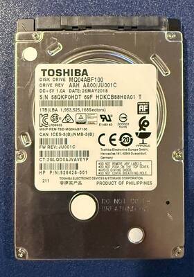 Mq04abf100 Toshiba 2.5in 1tb 6 Gbps 5400rpm Sata Internal Hard Drive