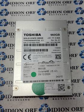 Thnsn8960pcse Toshiba 960gb 2.5 Inch Sata Ssd Grade A Sku 12347