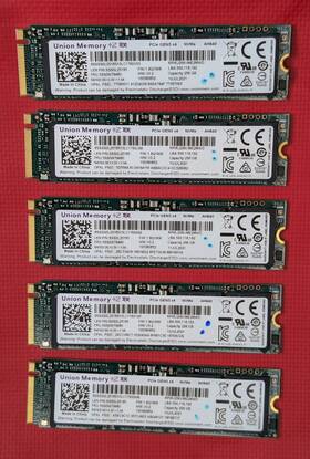 5ss0w79480 Union Memory Sss0l25185 Lot Of 5ea 256gb Pcie Gen3 X4 Nvme Ssd Lenovo Fru